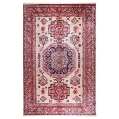 Red Beige Area Rug Hand-Knotted 10x6.9 ft Traditional Sirvan - Rugs 1