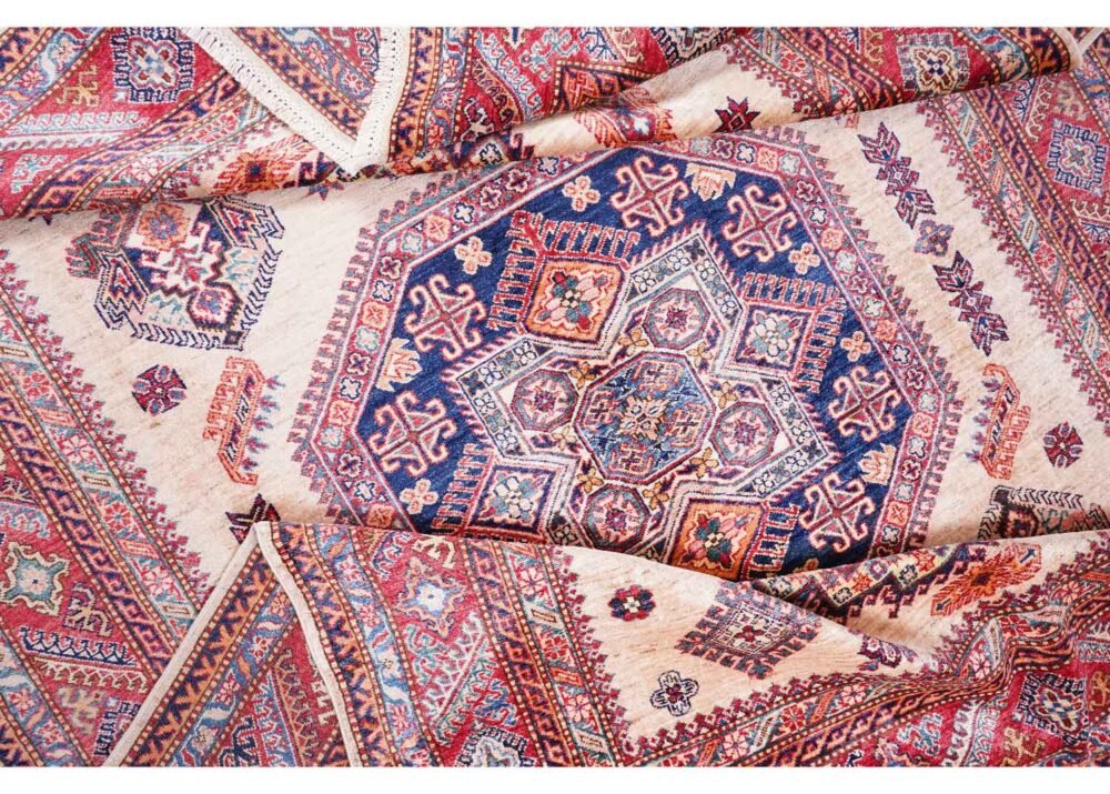 Red Beige Area Rug Hand-Knotted 10x6.9 ft Traditional Sirvan - Rugs 1