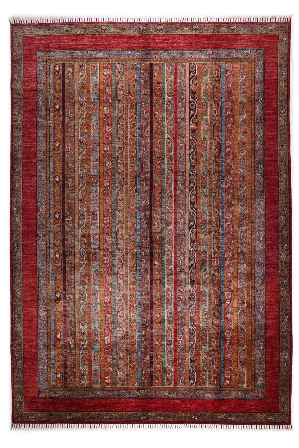 Rustic Rugs for Living Room Hand-Knotted Traditional Shawal 9.9x7 ft - Rugs 1