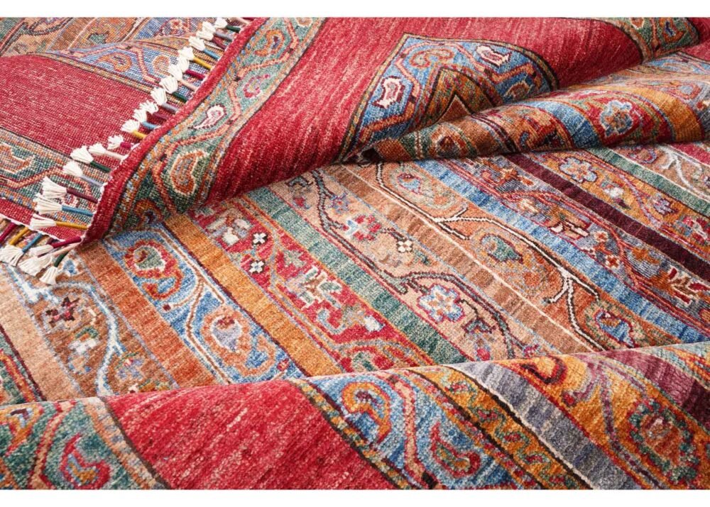 Rustic Rugs for Living Room Hand-Knotted Traditional Shawal 9.9x7 ft - Rugs 1