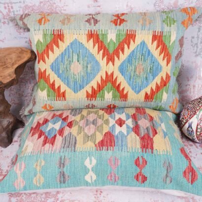Set of 2 Bed-Sofa Pillow Covers - Handwoven Kilim Style - Rugs 1