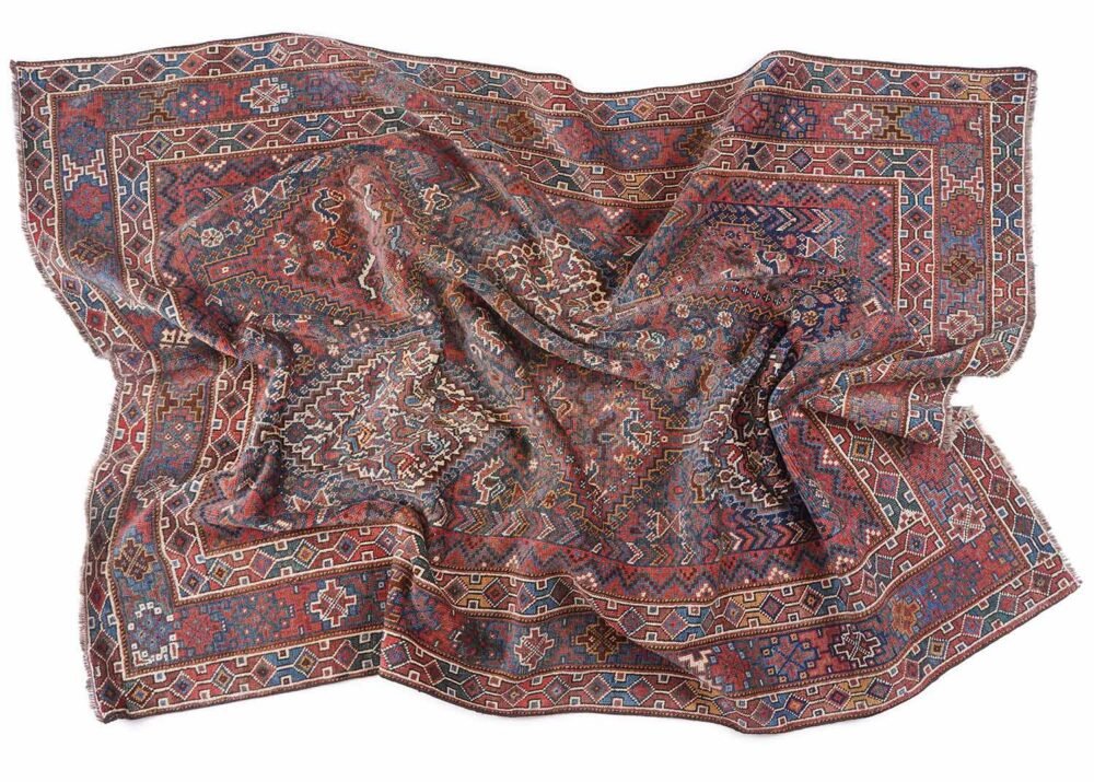 Shiraz Traditional Vintage Wool Rug Hand-knotted 6x4.5 ft