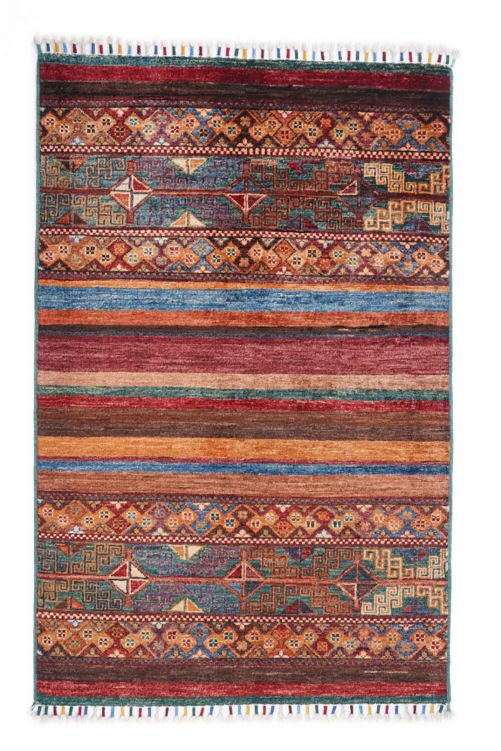 Small Washable Rug Traditional Sultani 4x2.6 ft Striped Pattern - Rugs 1