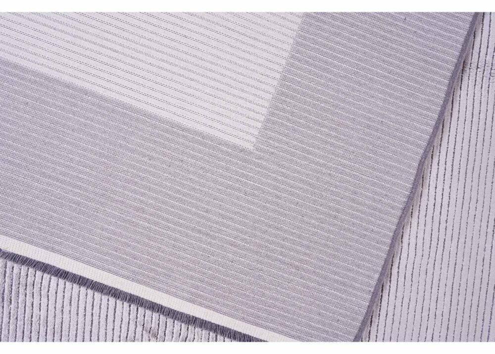 Striped Pattern Modern Kitchen Rugs Grey-Blue 6.5x9.8 ft