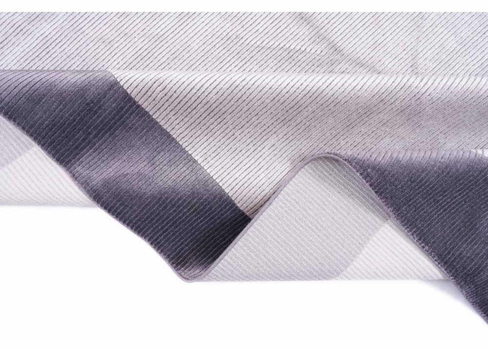 Striped Pattern Modern Kitchen Rugs Grey-Blue 6.5x9.8 ft