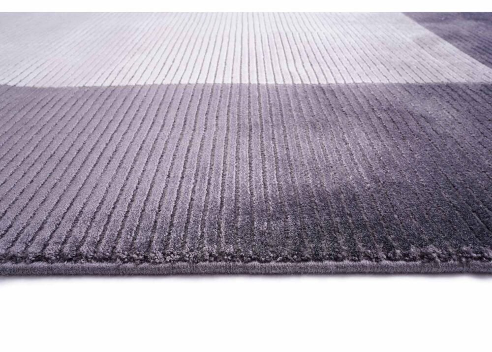Striped Pattern Modern Kitchen Rugs Grey-Blue 6.5x9.8 ft