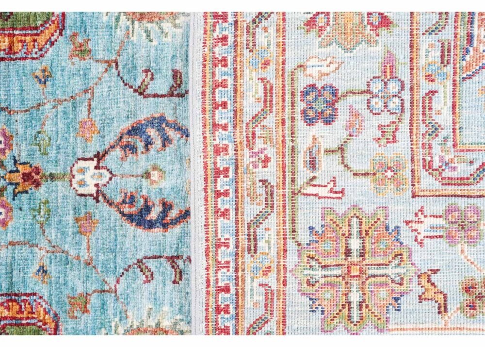 Stylish Sultani Oriental 6 x 4 Area Rugs - Traditional Blue-Orange