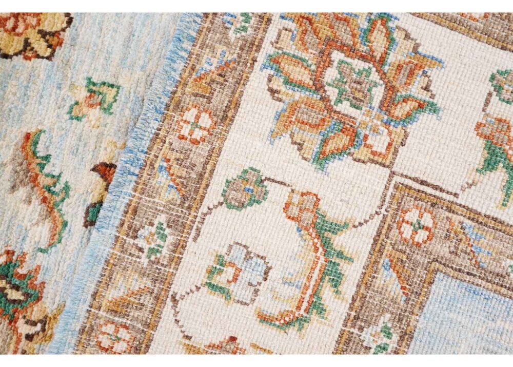 Sultani Blue Brown Area Rug Traditional Wool-Cotton 6.3x4.8 ft - Rugs 1
