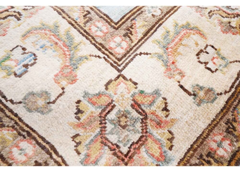 Sultani Blue Brown Area Rug Traditional Wool-Cotton 6.3x4.8 ft - Rugs 1