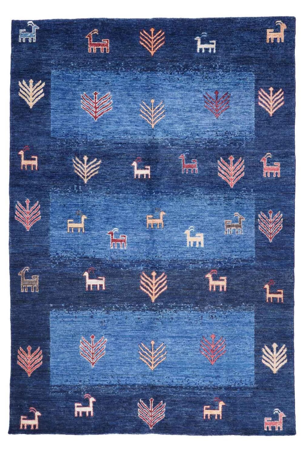 Sultani Blue Nursery Rug Traditional Design 7x4.8 ft Wool-Cotton - Rugs 1