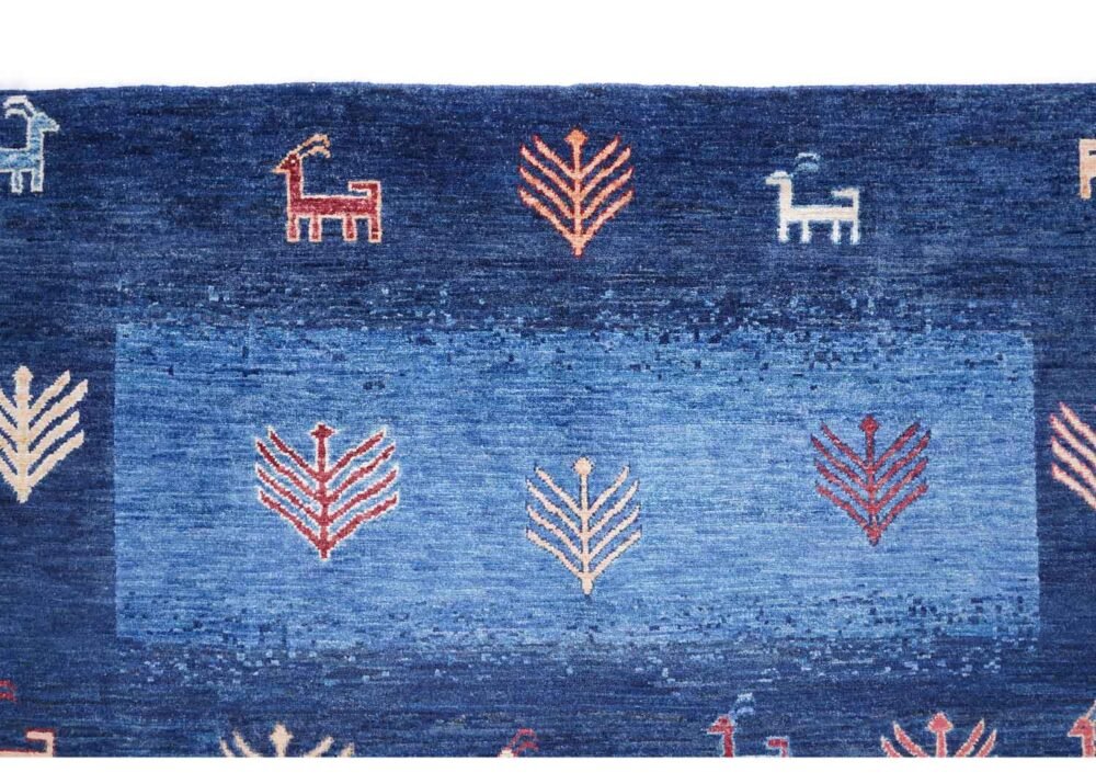 Sultani Blue Nursery Rug Traditional Design 7x4.8 ft Wool-Cotton - Rugs 1