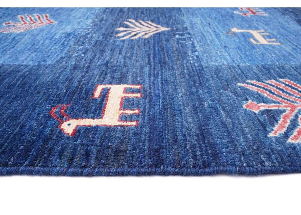 Sultani Blue Nursery Rug Traditional Design 7x4.8 ft Wool-Cotton - Rugs 1