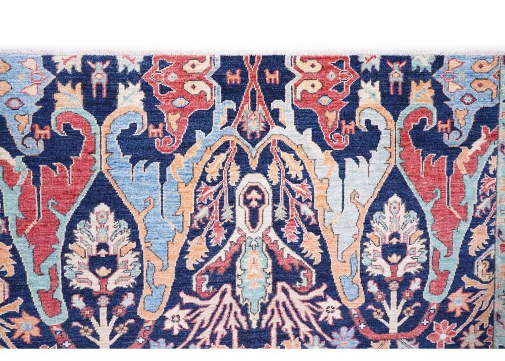 Sultani Blue Wool Oriental Rug Hand-Knotted Traditional 5.2x4.8 ft - Rugs 1