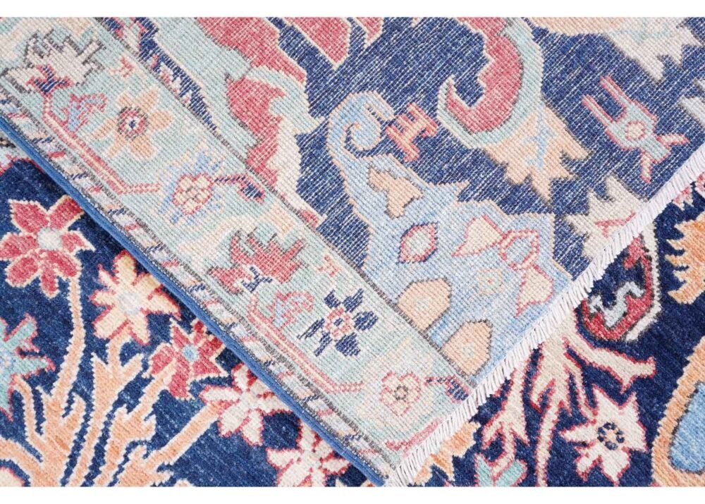 Sultani Blue Wool Oriental Rug Hand-Knotted Traditional 5.2x4.8 ft - Rugs 1
