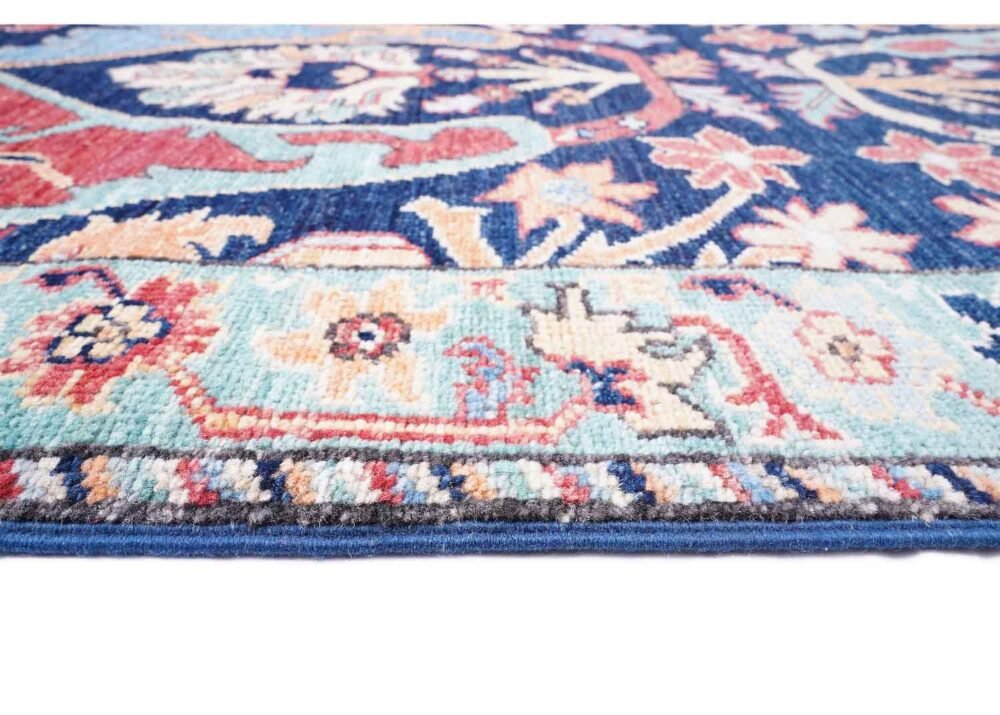 Sultani Blue Wool Oriental Rug Hand-Knotted Traditional 5.2x4.8 ft - Rugs 1