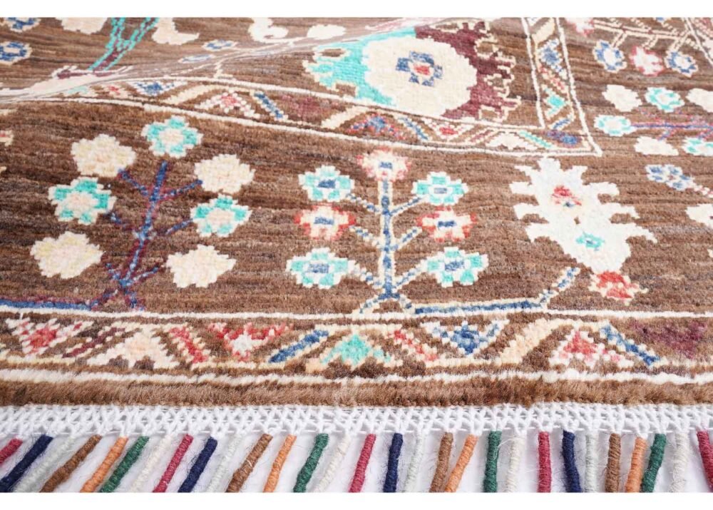 Sultani Dark Brown Oriental Rug Hand-Knotted Traditional 5.9x4 ft - Rugs 1