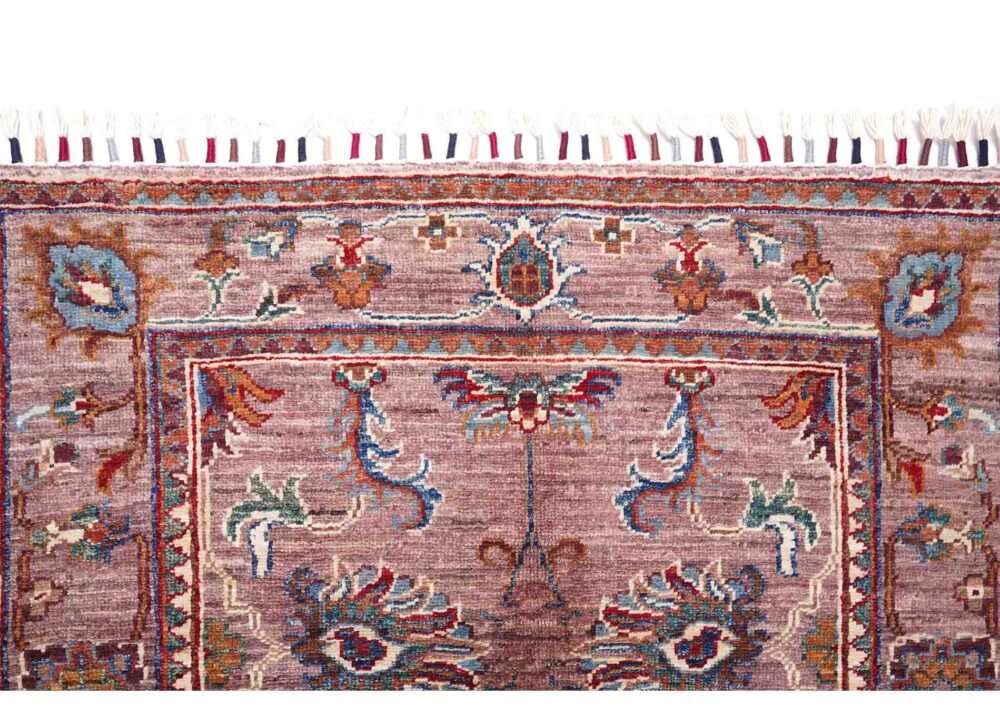 Sultani Floral Runner for Stairs Over Wood 8x2.7 ft hand-knotted