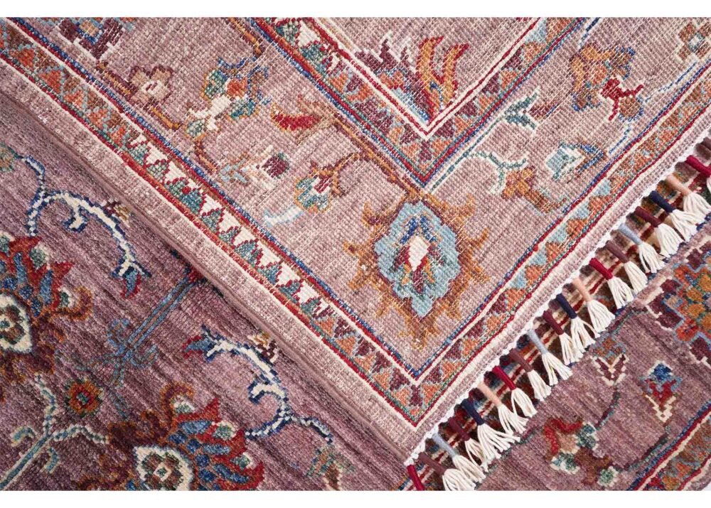 Sultani Floral Runner for Stairs Over Wood 8x2.7 ft hand-knotted