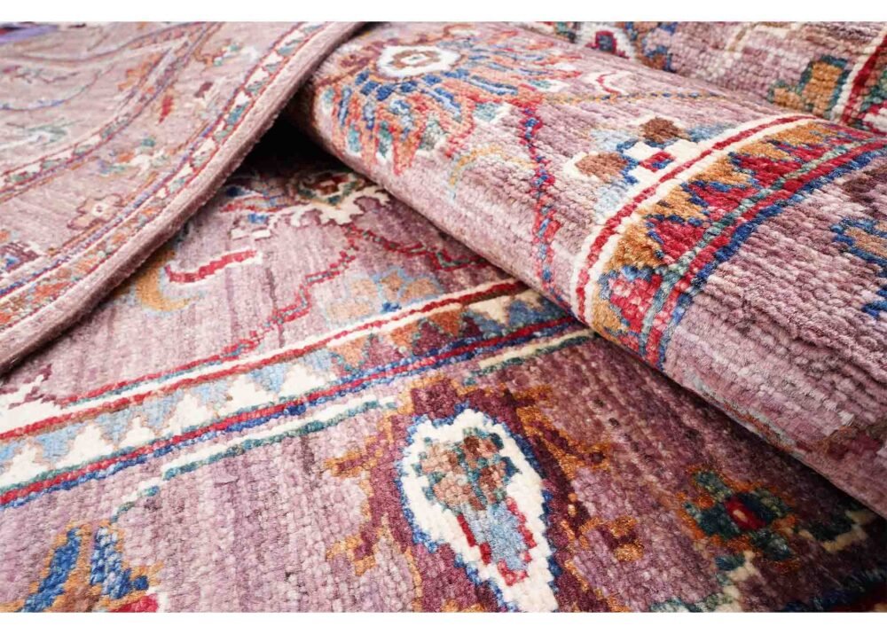 Sultani Floral Runner for Stairs Over Wood 8x2.7 ft hand-knotted