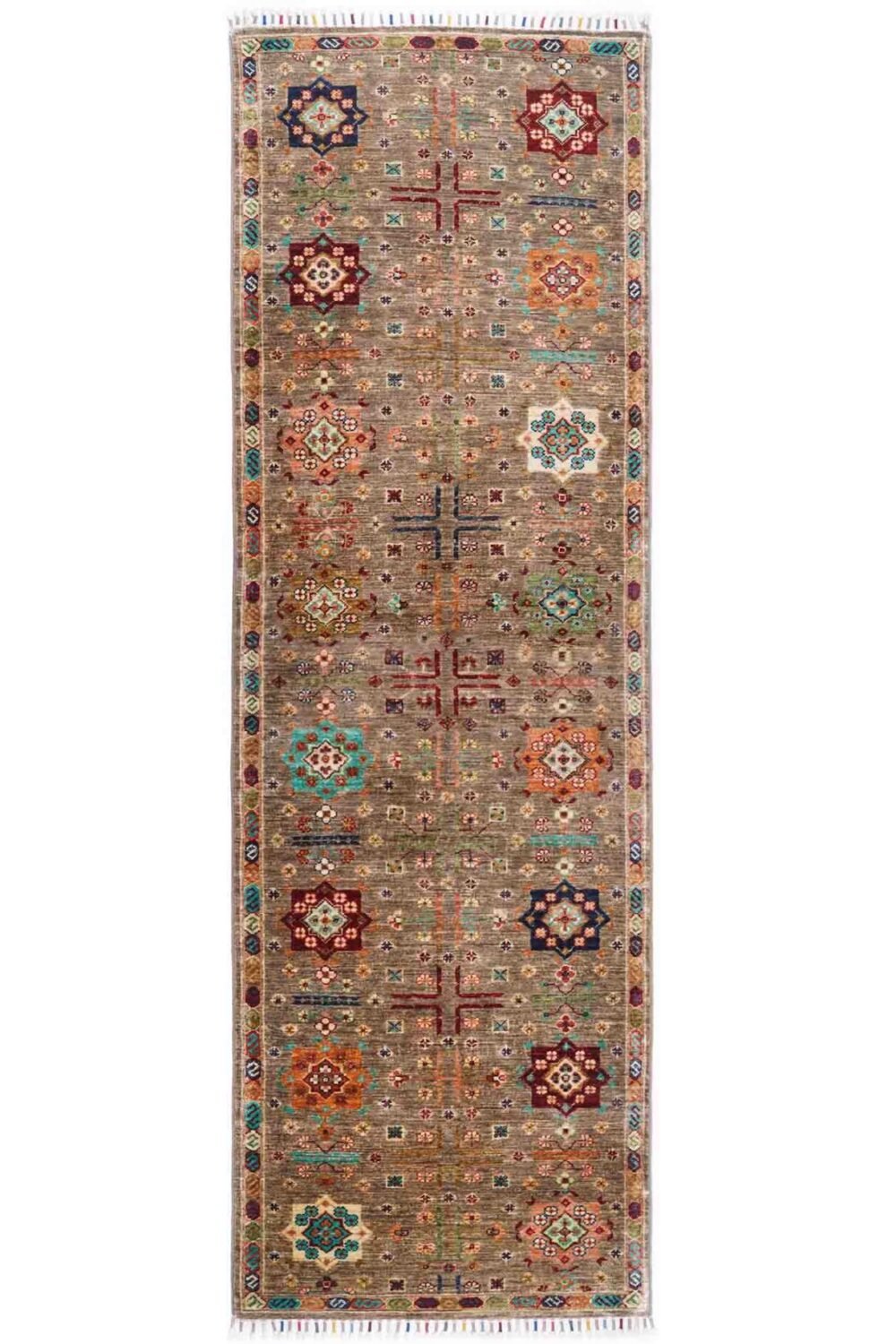 Sultani Rustic Farmhouse Runner Rug - One-of-a-Kind 8x2.5 ft Hand Knotted