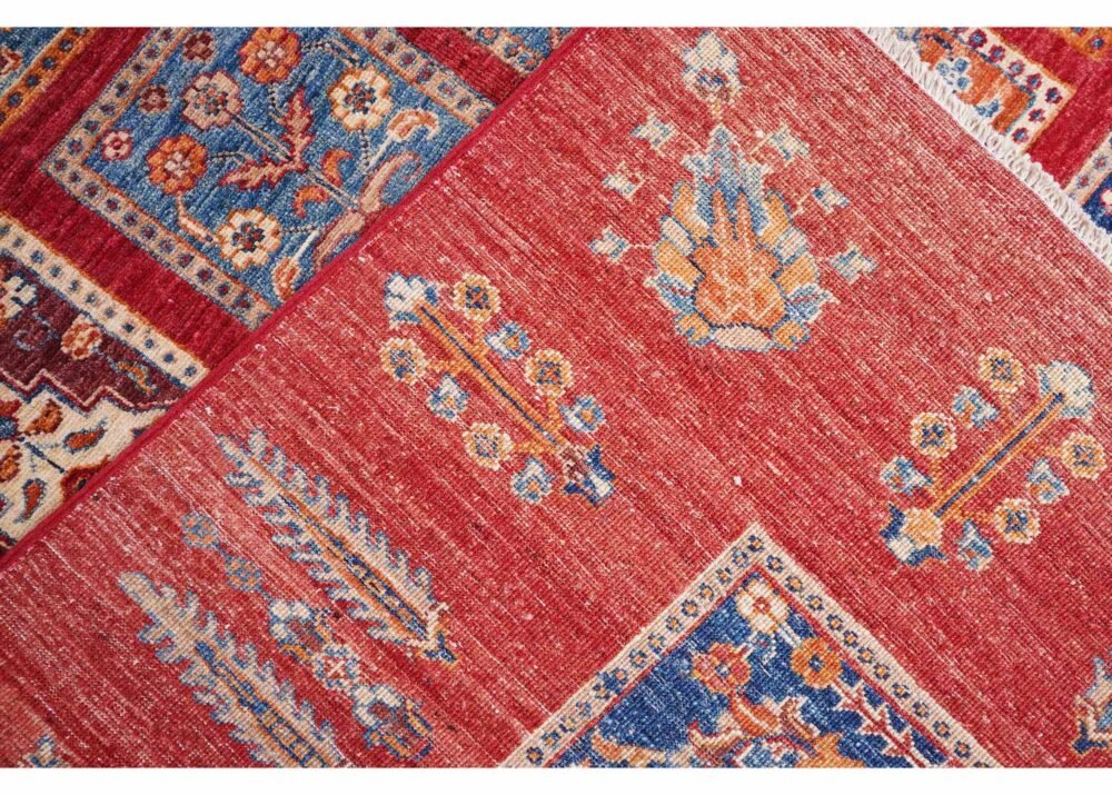 Traditional 1001 Bilicik Checkered Outdoor Rug 9.6x6.8 ft Red-Orange
