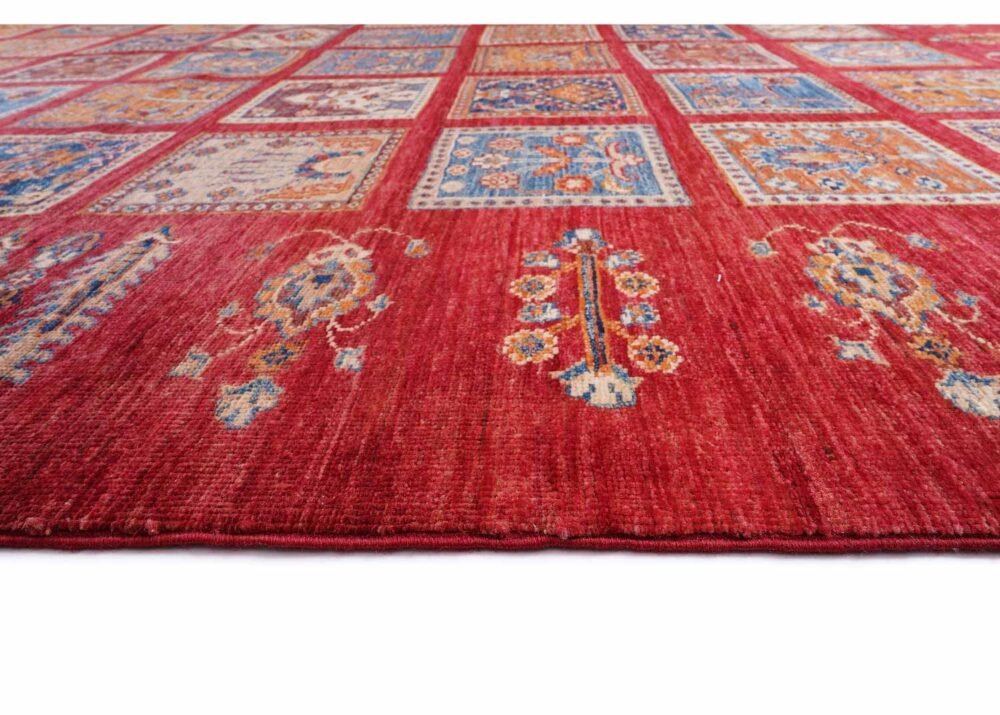 Traditional 1001 Bilicik Checkered Outdoor Rug 9.6x6.8 ft Red-Orange