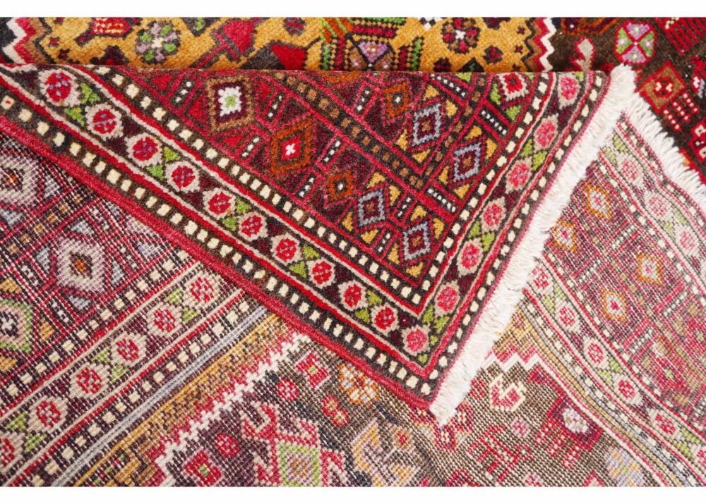 Traditional Anatolia Brown Rug  Geometric Handknotted, Semi-old 6.9x4.3 ft