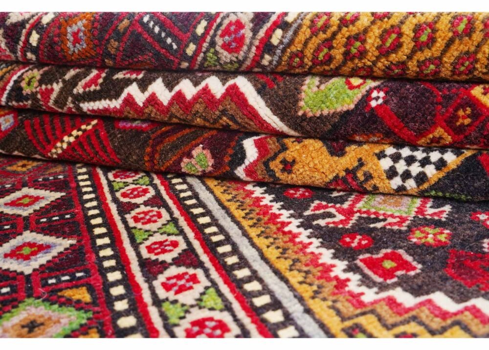 Traditional Anatolia Brown Rug  Geometric Handknotted, Semi-old 6.9x4.3 ft