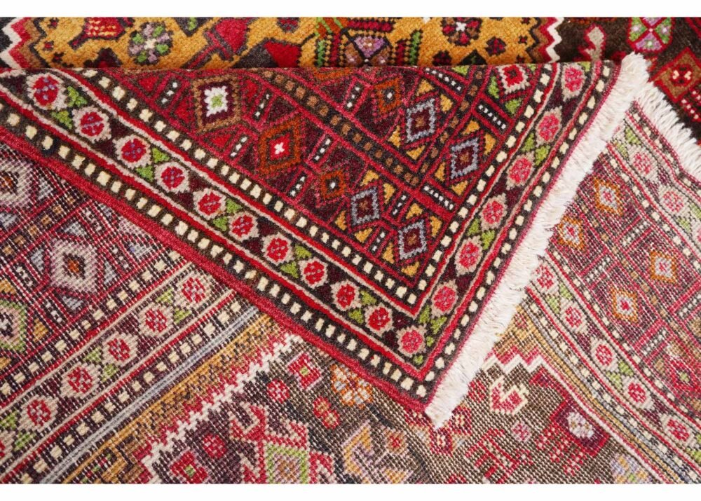 Traditional Anatolia Brown Rug  Geometric Handknotted, Semi-old 6.9x4.3 ft