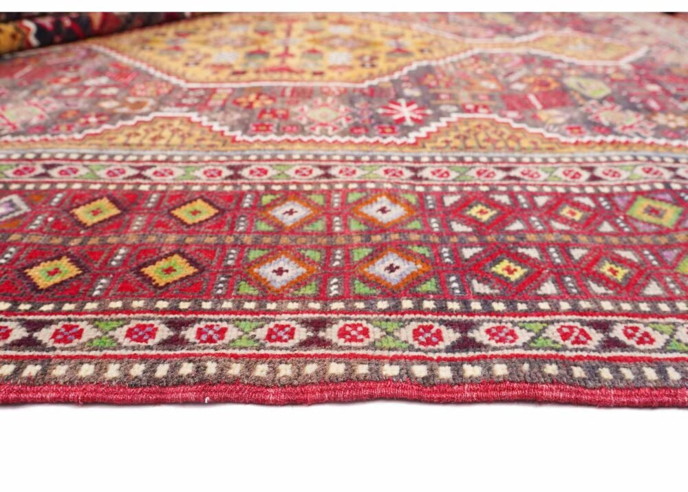 Traditional Anatolia Brown Rug  Geometric Handknotted, Semi-old 6.9x4.3 ft