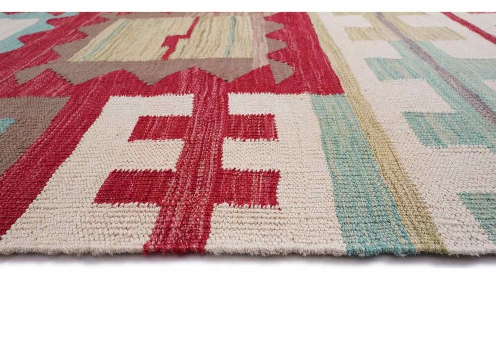 Traditional Flatweave Wool Rug Handwoven 8x5.8 ft Kilim