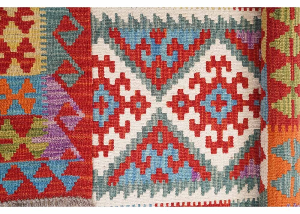 Traditional Kayseri Outdoor Kilim Rug Handwoven 6.5x3 ft Wool