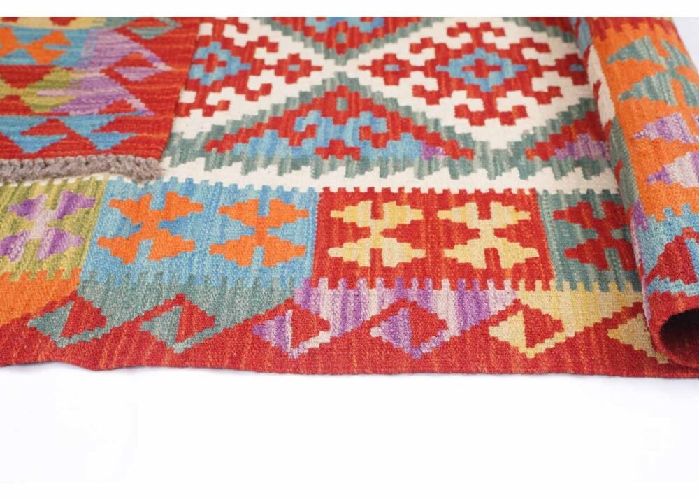 Traditional Kayseri Outdoor Kilim Rug Handwoven 6.5x3 ft Wool