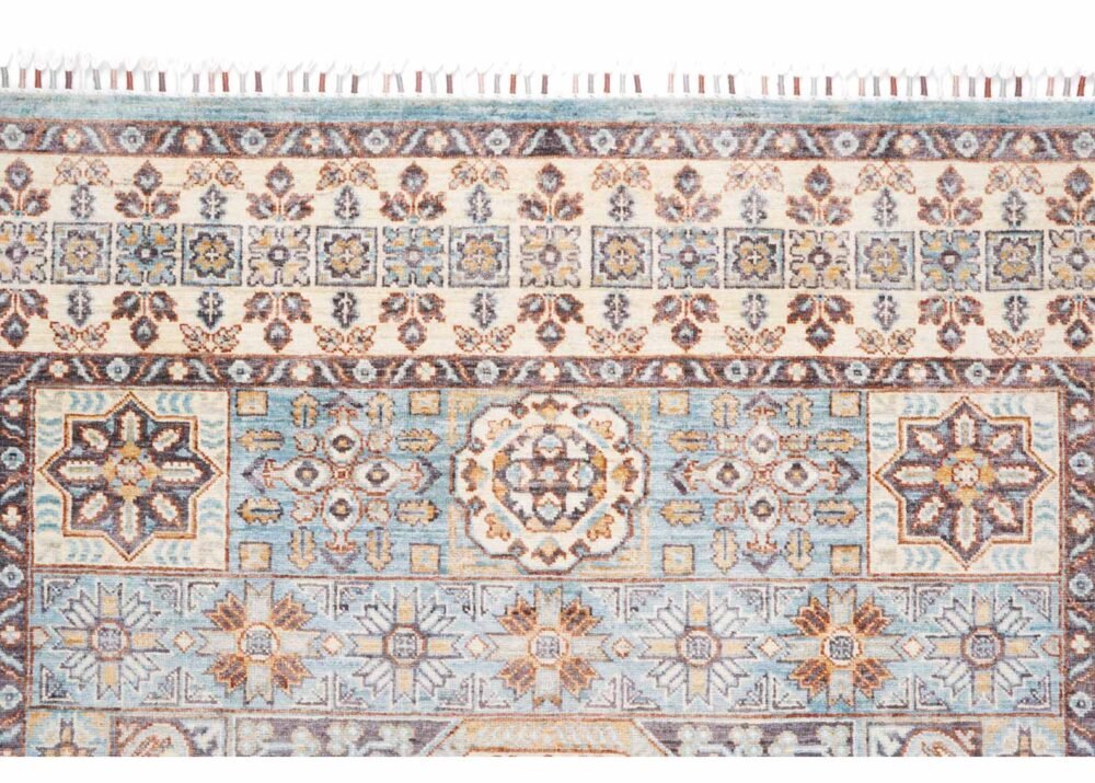 Traditional Memluk Rug Beige Brown - Geometric Pattern 6.5x4.9 ft