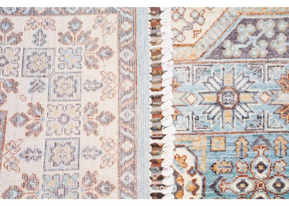 Traditional Memluk Rug Beige Brown - Geometric Pattern 6.5x4.9 ft