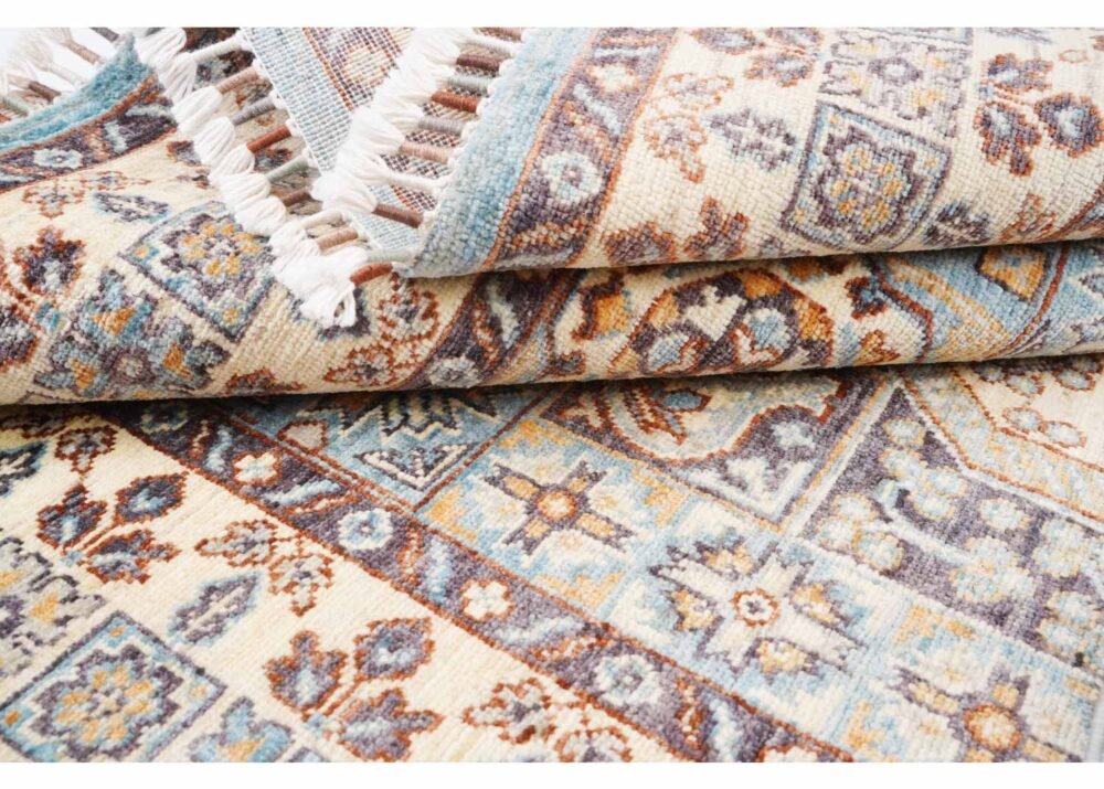 Traditional Memluk Rug Beige Brown - Geometric Pattern 6.5x4.9 ft