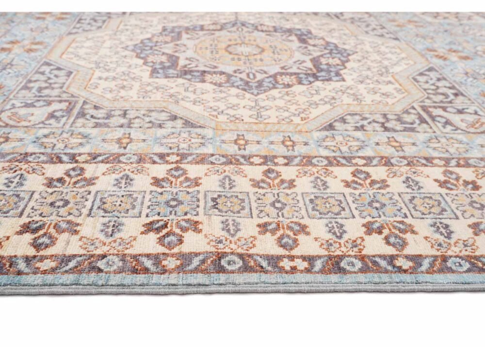Traditional Memluk Rug Beige Brown - Geometric Pattern 6.5x4.9 ft