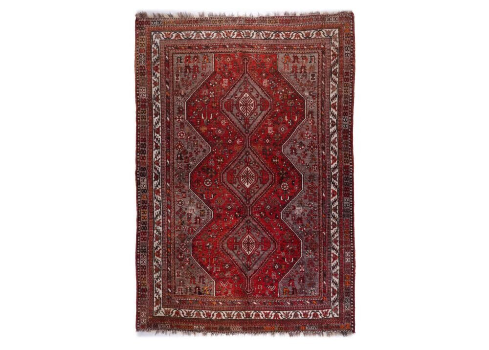 Traditional Shiraz Vintage Area Rugs Hand-Knotted 9.8x7.2 ft - Rugs 1