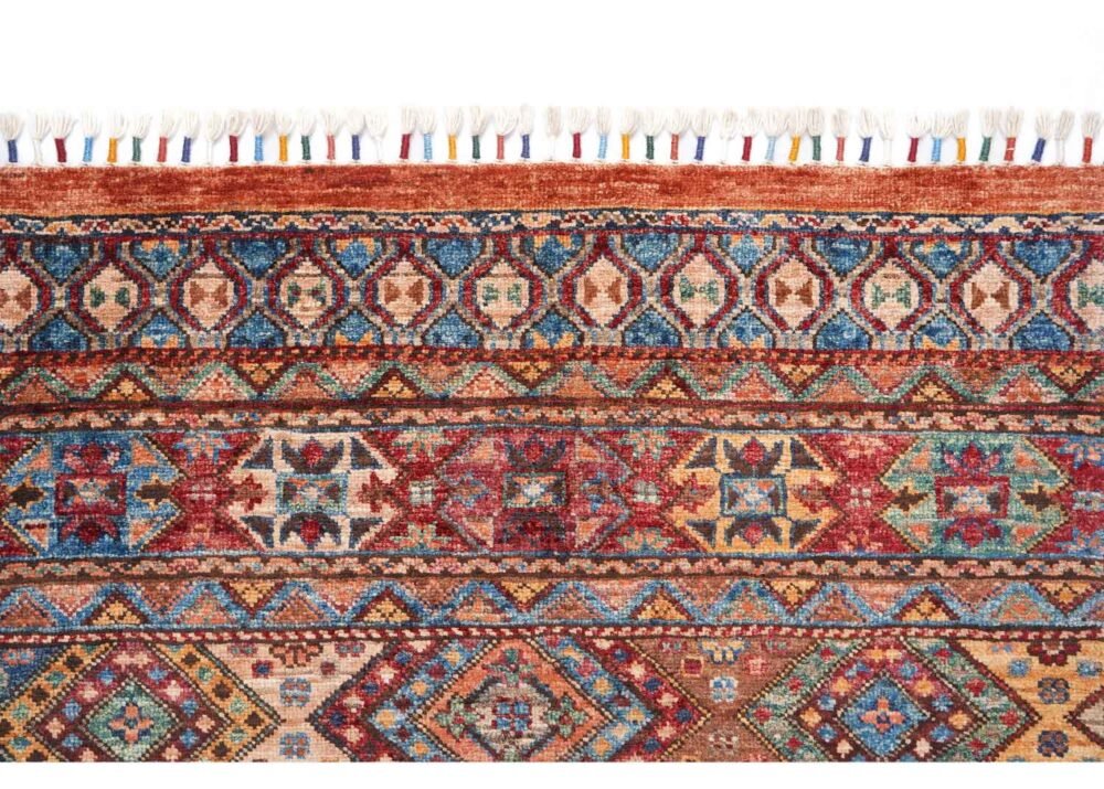 Traditional Sultani Multicolor Striped Carpet for Small Areas 4.4x2.7 ft - Rugs 1