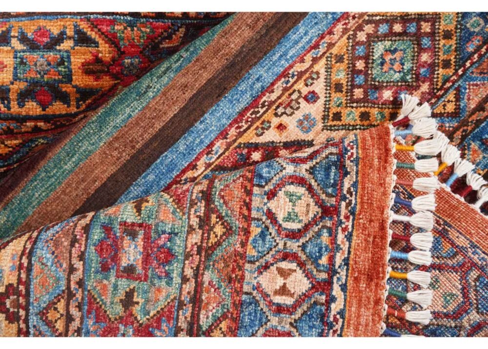 Traditional Sultani Multicolor Striped Carpet for Small Areas 4.4x2.7 ft - Rugs 1