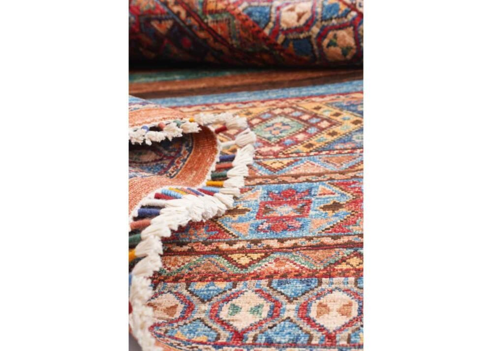 Traditional Sultani Multicolor Striped Carpet for Small Areas 4.4x2.7 ft - Rugs 1