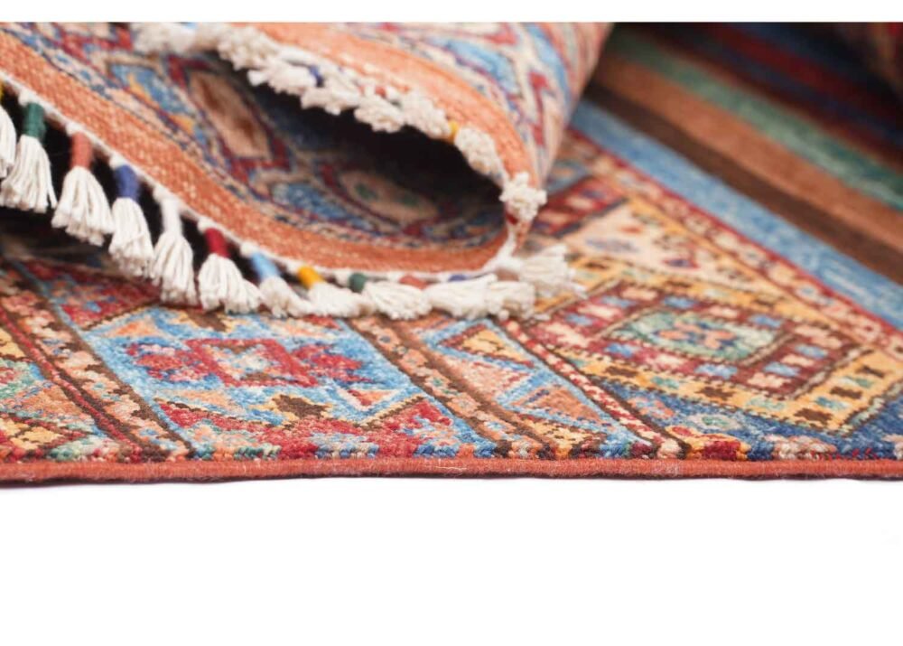 Traditional Sultani Multicolor Striped Carpet for Small Areas 4.4x2.7 ft - Rugs 1