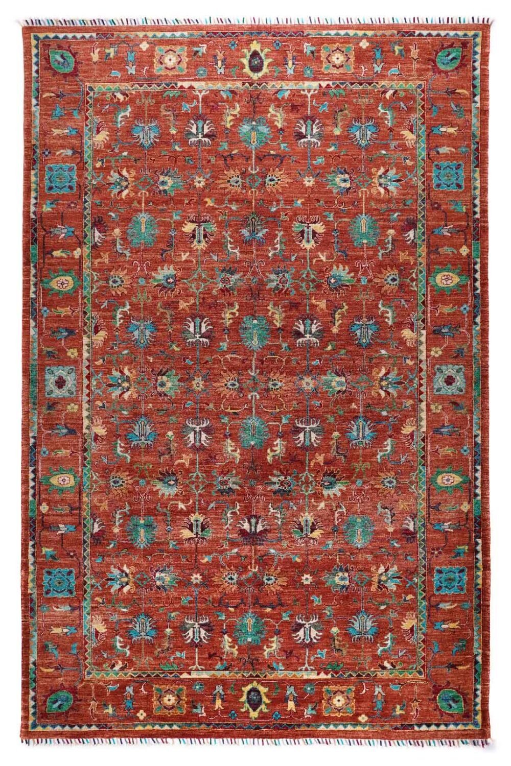 Traditional Sultani Orange Outdoor Rug Oriental Pattern 10x6.8 ft - Rugs 1