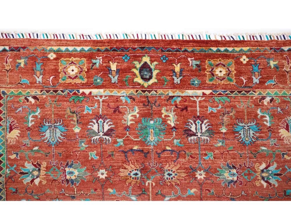 Traditional Sultani Orange Outdoor Rug Oriental Pattern 10x6.8 ft - Rugs 1