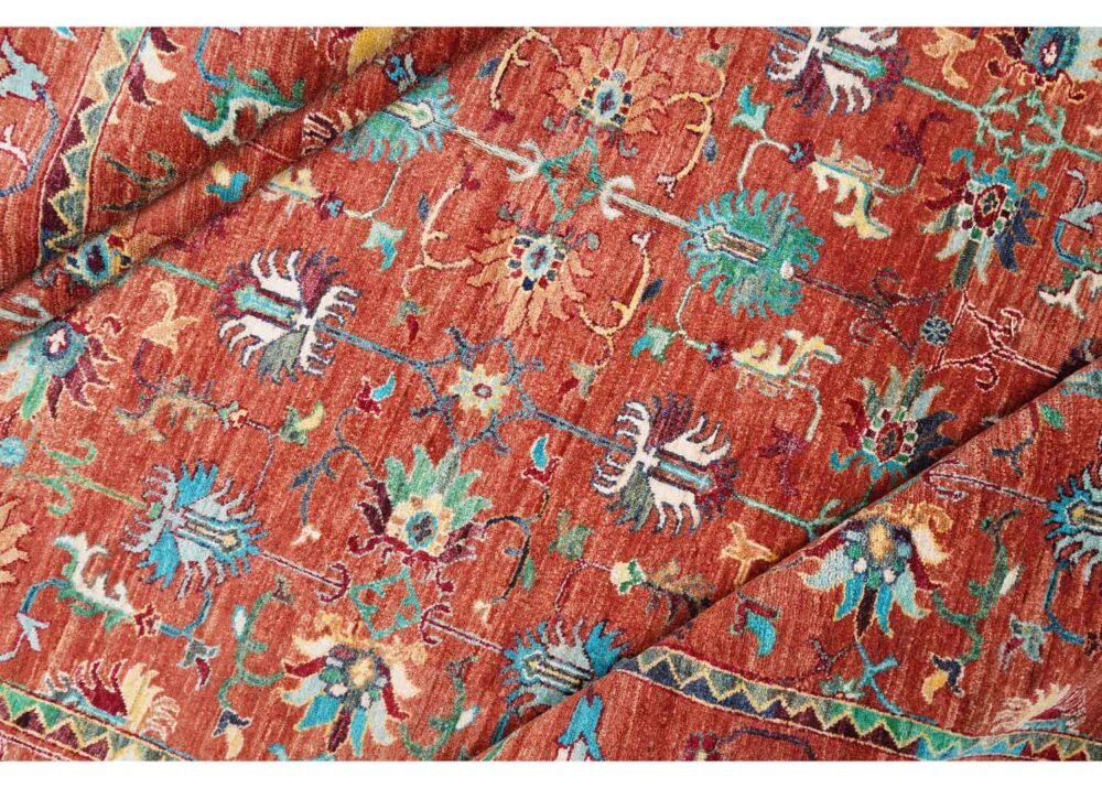 Traditional Sultani Orange Outdoor Rug Oriental Pattern 10x6.8 ft - Rugs 1