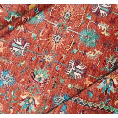 Traditional Sultani Orange Outdoor Rug Oriental Pattern 10x6.8 ft - Rugs 1