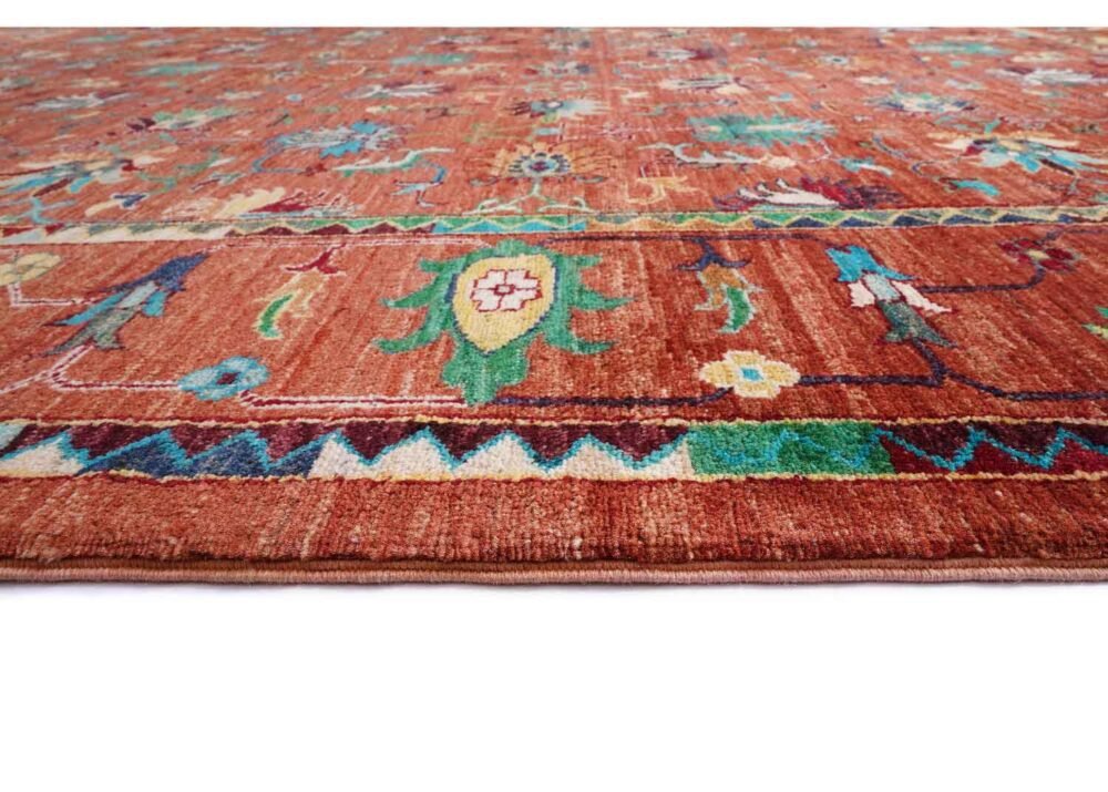 Traditional Sultani Orange Outdoor Rug Oriental Pattern 10x6.8 ft - Rugs 1