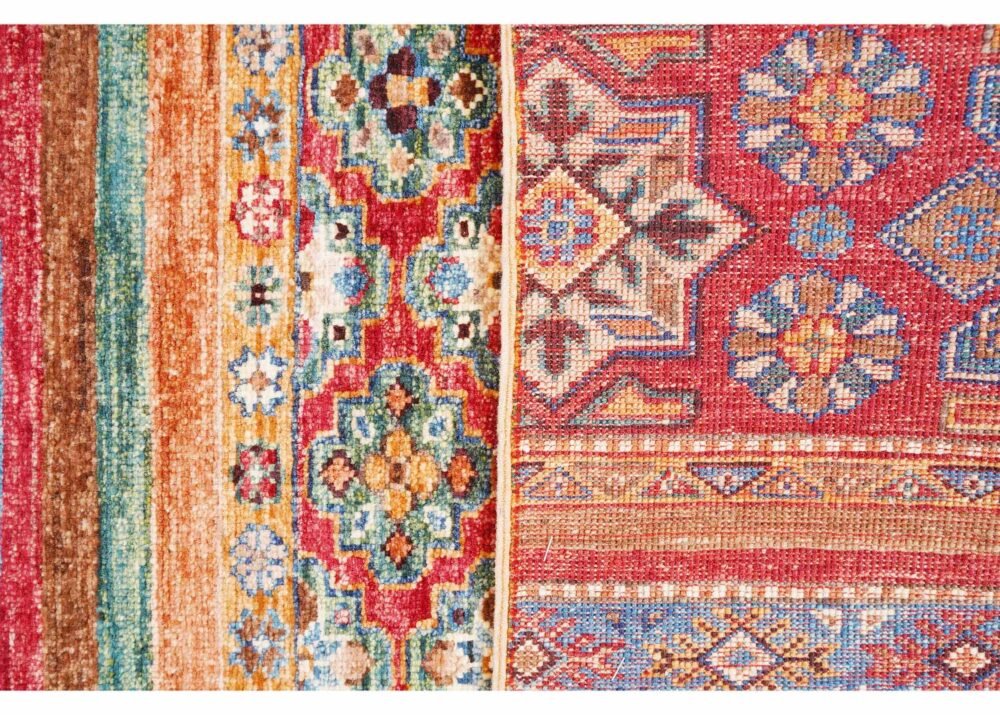 Tranditional Orange and Red Rug Handknotted Area For living 3.3x3 ft
