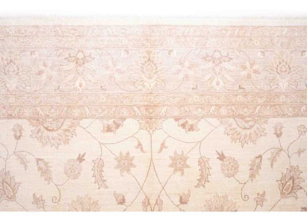 Usak Brown Beige Rug Handknotted Floral Pattern 11.8x8.7 ft