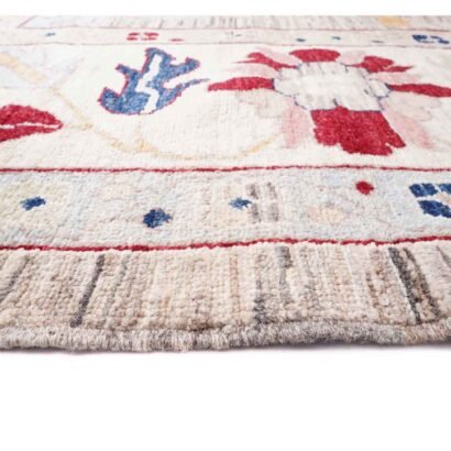 Usak Oriental Rug Beige Hand-Knotted Traditional 11x9.1 ft XL - Rugs 1